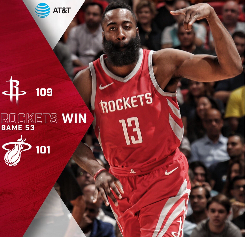 包含火箭客场逆转热火，哈登独得40分的词条